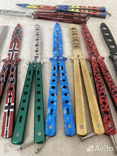 Игрушечный нож бабочка металл,тренировочный