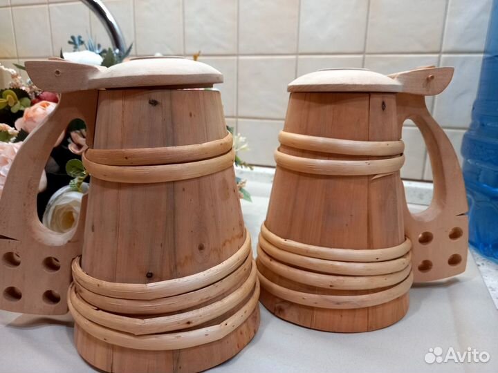 Пивная деревянная кружка