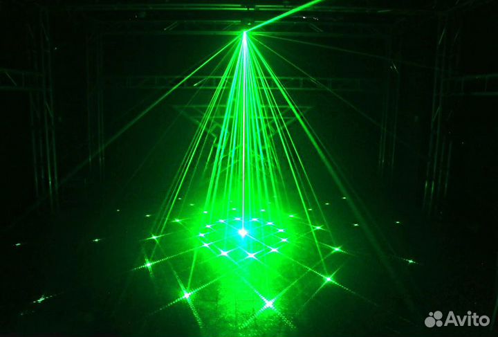 Лазер + LED Проектор с пультом Цветомузыка