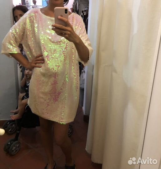 Платье рубашка с паетками tensione in