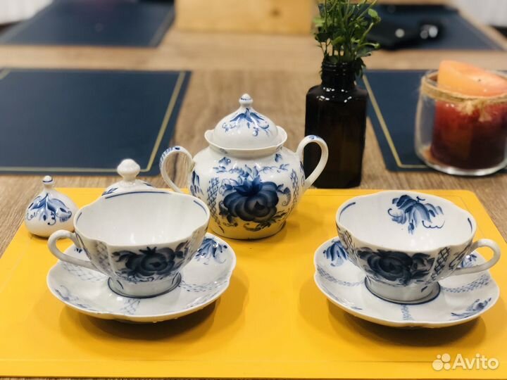 Чайная пара костяной фарфор сср