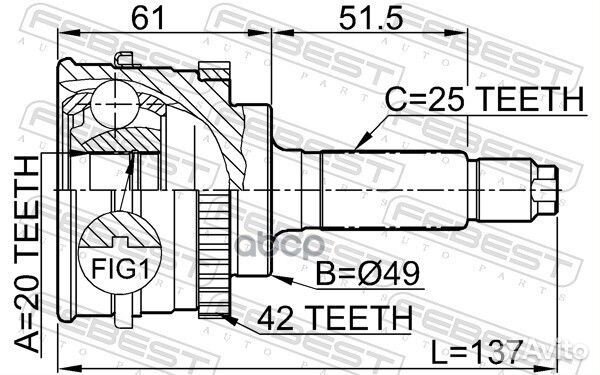 0710-SY415A42 ШРУС наружный к-кт Suzuki Baleno