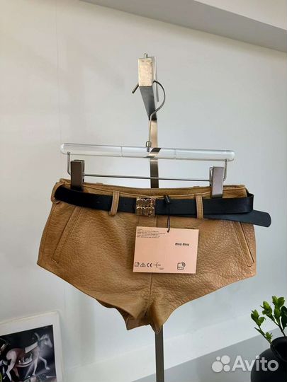 Шорты кожаные Miu Miu