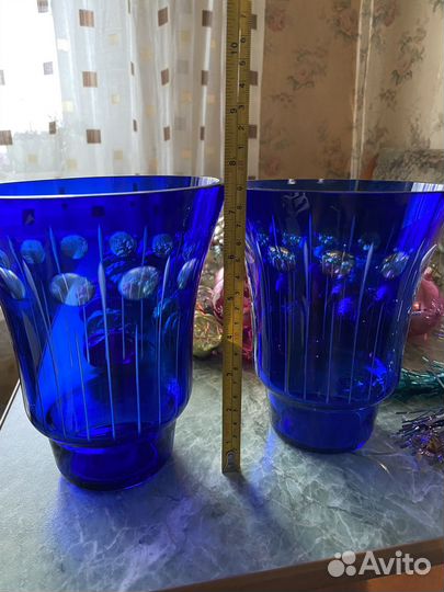 Ваза цветное стекло Чехия