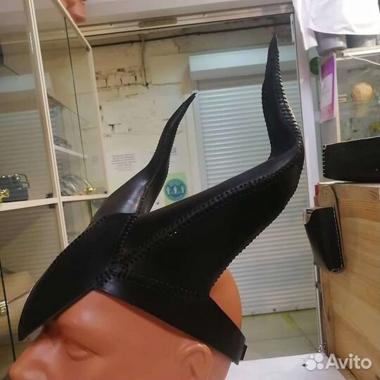 Рога малефисенты из натуральной кожи