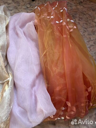 Тюль цветная готовая 6 штук