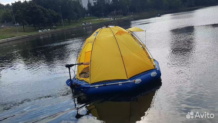 Надувной моторно-гребной плот с палаткой raftent