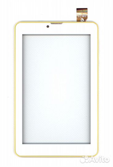 Тачскрин для Irbis TZ753 белый с желтой рамкой