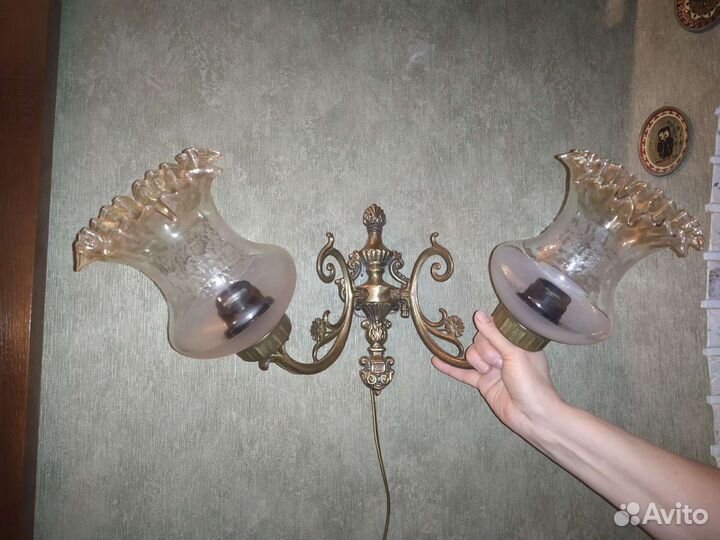 Люстры и бра старинные (бронза, оникс)