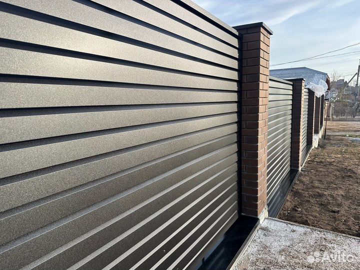 Забор жалюзи хайтек чёрный матовый