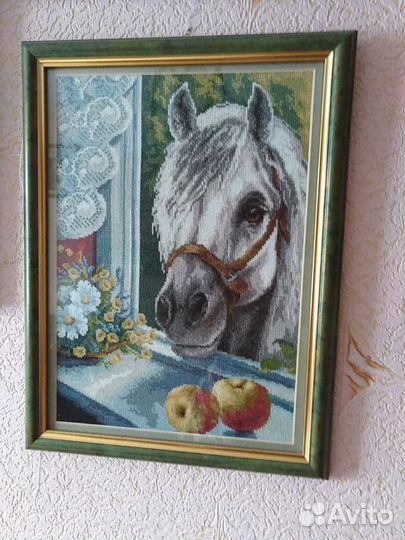 Картина, вышитая крестом, ручная работа