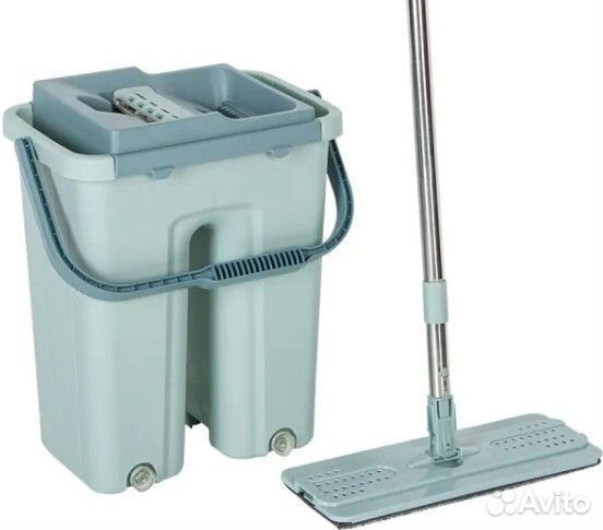 Швабра Чудо с отжимом и ведром 10л +2 насадки