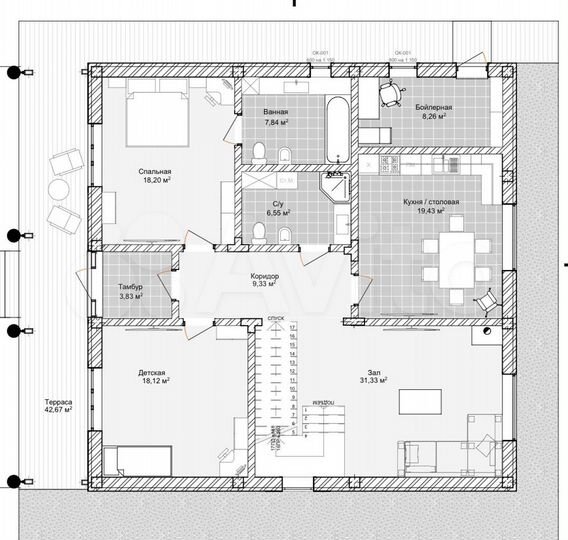 Дом 200 м² на участке 7 сот.