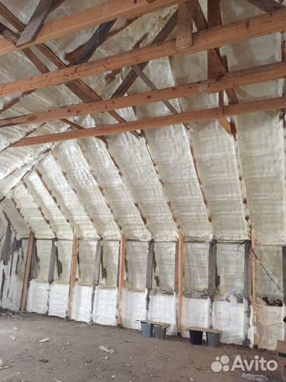 Утепление мансард, крыш, ангара, склада пенополиур