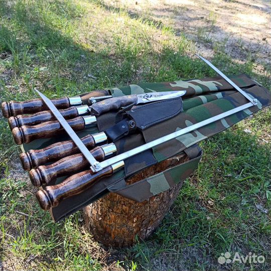 Набор шампуров с ножом 