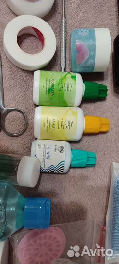 Материалы для наращивания ресниц, пинцеты