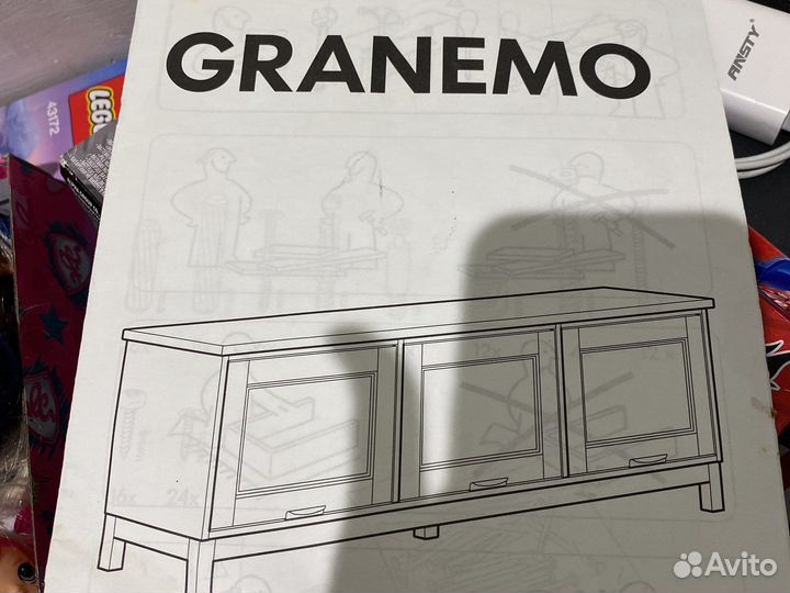 Тумба под тв белая IKEA Granema