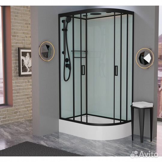 Душевая кабина Frank F412/1L Black 120x80 см 1430