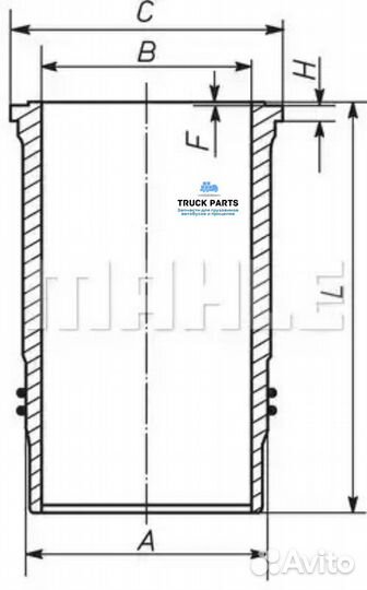 Mahle 037WN5601 Гильза двс (*6): D13: Euro 4,5: RVI Kerax, Magnum, Volvo 400, 500, FM: 2005