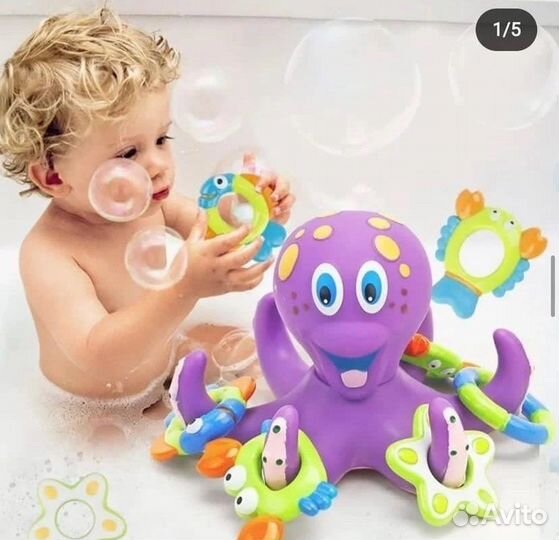 Осьминог для купания, синий трактор, конструктор