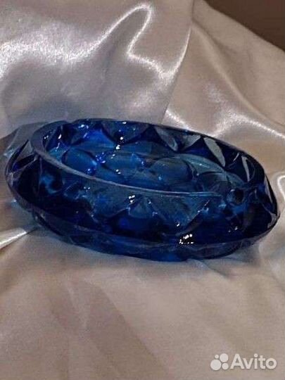 Массивная пепельница винтажная cobalt