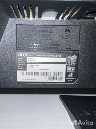 Монитор Acer 19 v193w 16:10