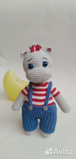 Игрушка вязаный бегемот вязаный медведь