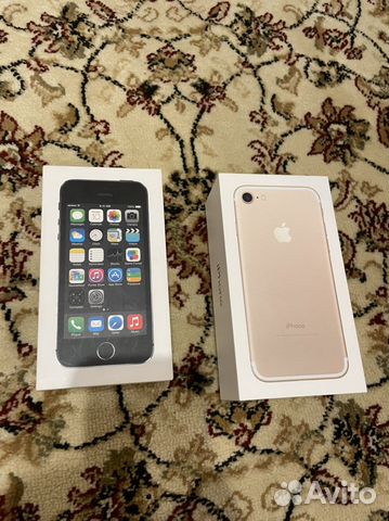 Коробка от iPhone 5s space gray и 7 gold