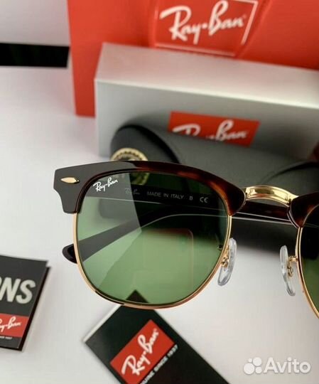 Очки ray ban clubmaster зеленые