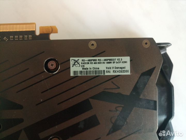Видеокарта RX480 8gb, нерабочая