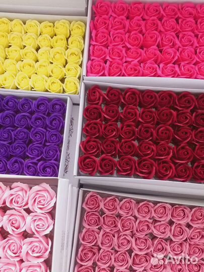 Мыльные розы 50 штук в коробке