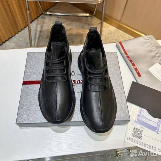 Мужские кроссовки Prada натуральная кожа
