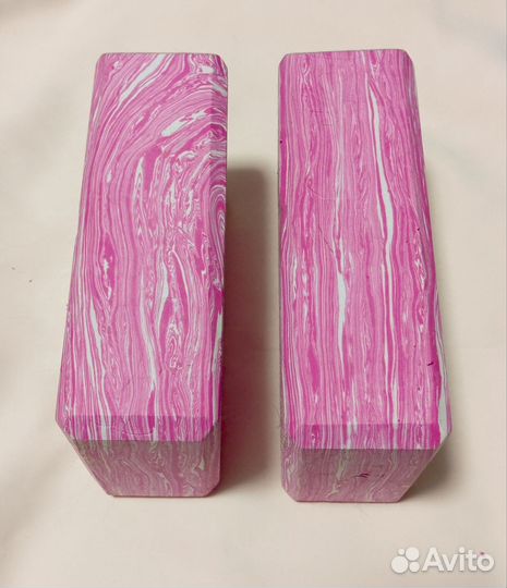 Блок кирпич для йоги розовый мрамор