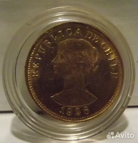 Золото 50песо 1926 Чили 10,17гр очень редкая