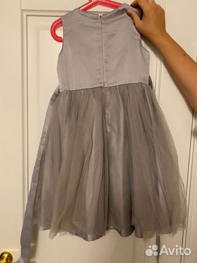 Платье для девочки серебристое 128 см