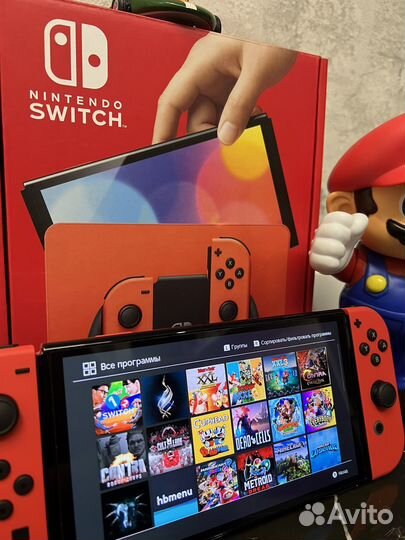 Nintendo Switch Oled Red Прошитый Hogwarts Zelda