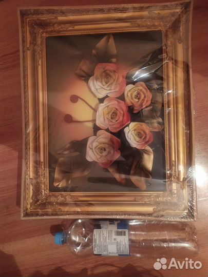 Интерьерная картина цветы из кожи