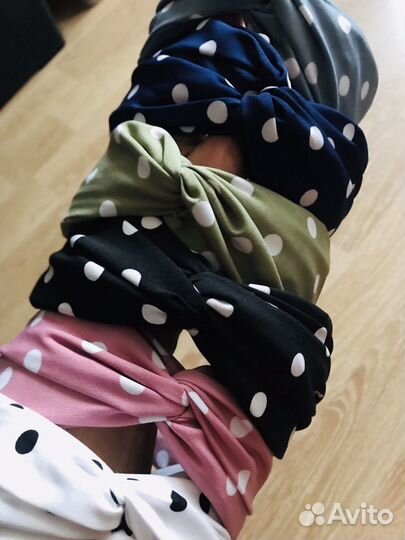 Модные объемные обручи в горох