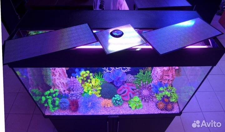 Аквариум 240л на Тумбе с крышк. цвета Черная кожа