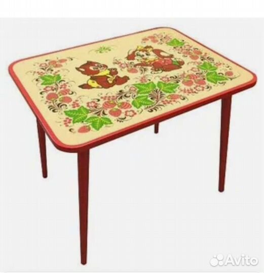 Детский столик хохломской росписью