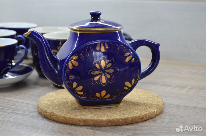 Новый фарфор сервиз СССР Гжель Турыгинский фз