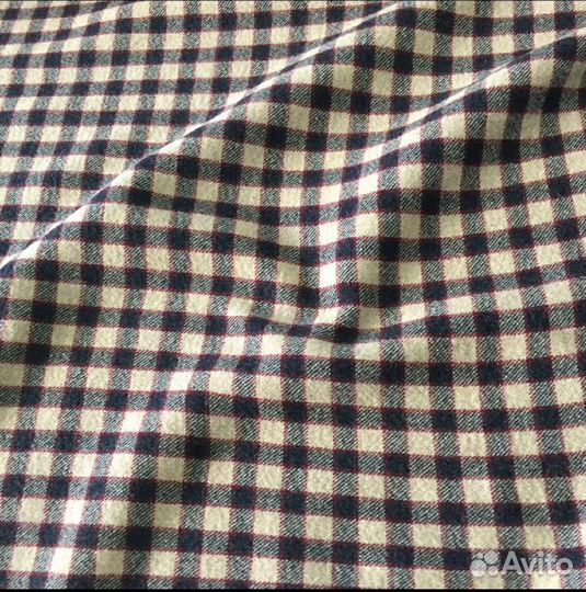 Ткань пальтовая двойная принт Burberry черно-песоч