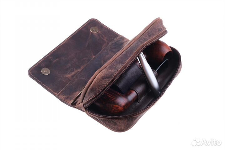 Сумка для двух трубок кожа буйвола Италия