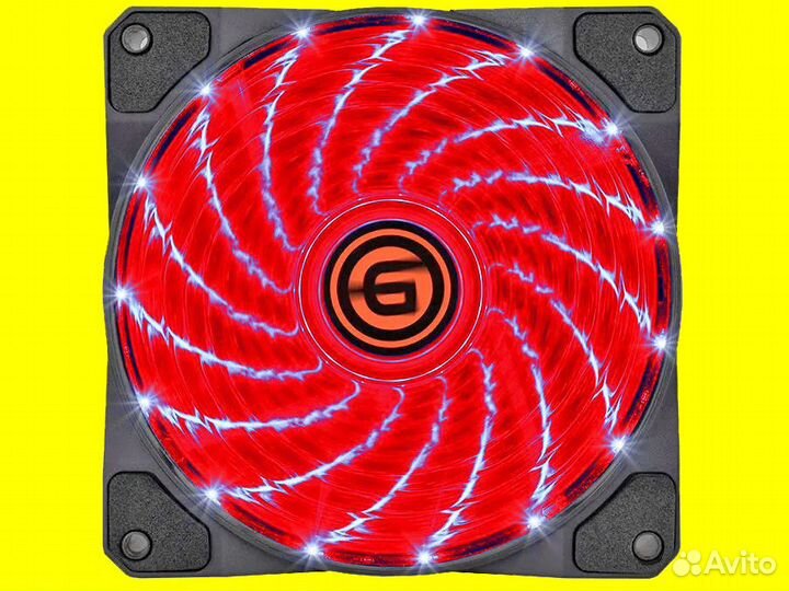 Вентилятор Ginzzu LED 12LB15 (синий) 12LR15 (красн