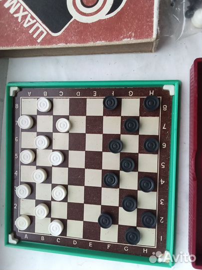 Настольные шашки, шахматы магнитые СССР полный ком