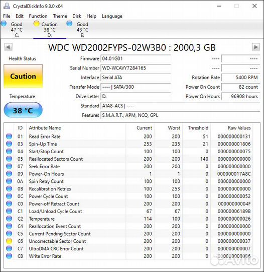 Жесткий диск Western Digital WD2002fyps-01U1B1 2TB