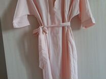 Персиковая платье-рубашка