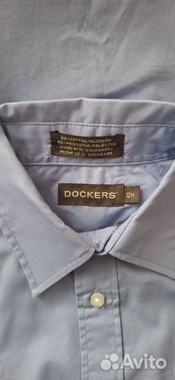 Рубашка dockers мальчику 12 лет голубая