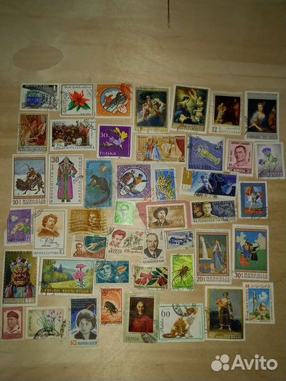 Марки разных стран 50-70 годы, 300 шт