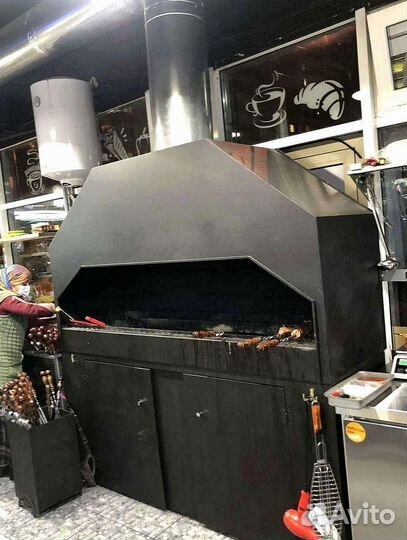 Мангал для кафе, мангал с дымоходом
